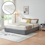 Tweepersoonsbed Nola met matras linnen 200x180 cm grijs [en., Verzenden, Nieuw