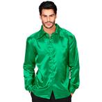 Disco 70S Blouse Groen Heren Satijn, Verzenden, Nieuw