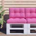 vidaXL Palletkussens 2 st stof roze, Huis en Inrichting, Verzenden, Nieuw, Roze