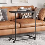 vidaXL Bijzettafel met wieltjes 55x35x70 cm bewerkt hout, Minder dan 50 cm, 50 tot 100 cm, 50 tot 75 cm, Verzenden