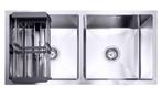 Dubbele Spoelbak met droogrek | Wasbak | 87x44x20cm | RVS, Huis en Inrichting, Keuken | Keukenelementen, Overige kleuren, Verzenden