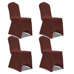 vidaXL Stoelhoes stretch 4 st bruin, Verzenden, Nieuw