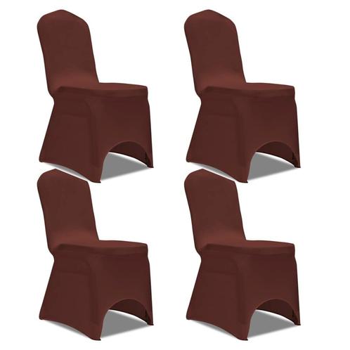 vidaXL Stoelhoes stretch 4 st bruin, Tuin en Terras, Tuinmeubel-accessoires, Nieuw, Verzenden