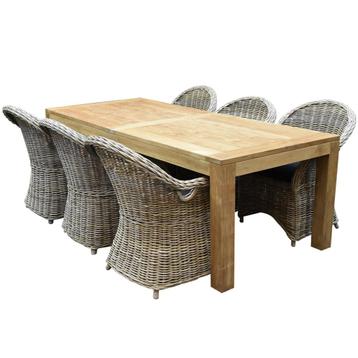 Macau Krista dining tuinset 240x100xH77 cm 7 delig rotan beschikbaar voor biedingen