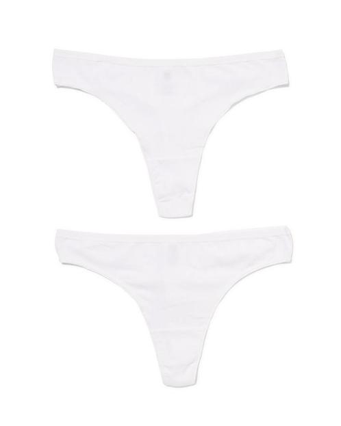 HEMA Dames strings stretch katoen - 2 stuks wit, Kleding | Dames, Ondergoed en Lingerie, Verzenden