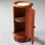 Cilindrisch nachtkastje ca1850 mahonie met marmer in houten, Ophalen of Verzenden