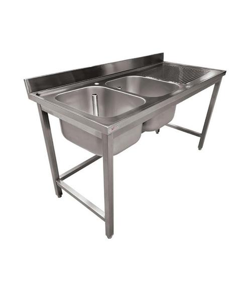 RVS Spoeltafel ECO | 2 Spoelbakken links | Afdruip rechts, Zakelijke goederen, Horeca | Keukenapparatuur, Nieuw in verpakking