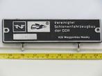 EisenbahnSchild Vereinigter Schienenfahrzeugbau der DDR N..., Ophalen of Verzenden, Nieuw, Overige typen