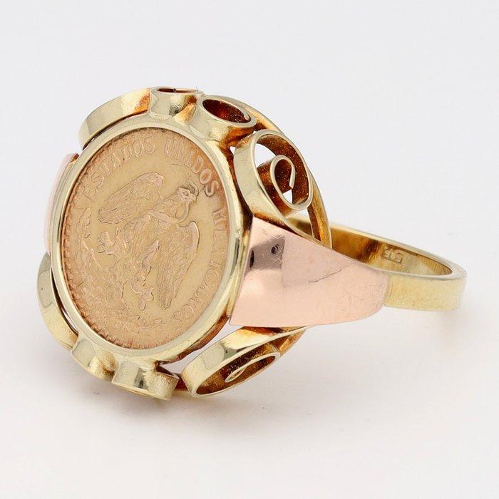 Ring - 14 karaat Geel goud, Munt. Mexico, Roségoud, Sieraden, Tassen en Uiterlijk, Ringen