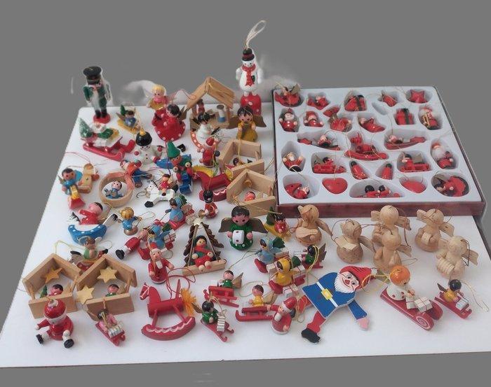 Kerstballen (80) - Verzameling oude kerstversiering houten, Diversen, Kerst