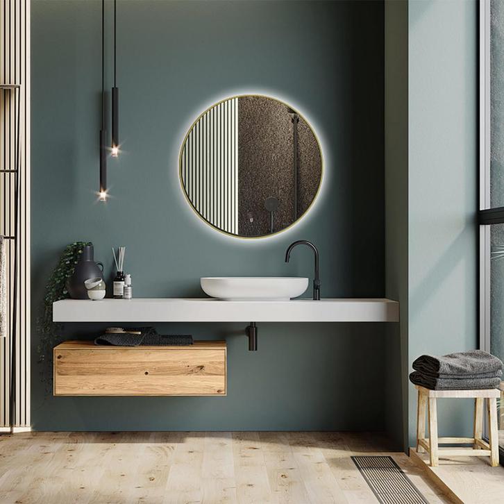 Badkamerspiegel met LED Verlichting en Verwarming 80cm -, Huis en Inrichting, Woonaccessoires | Spiegels, Nieuw, Ophalen of Verzenden