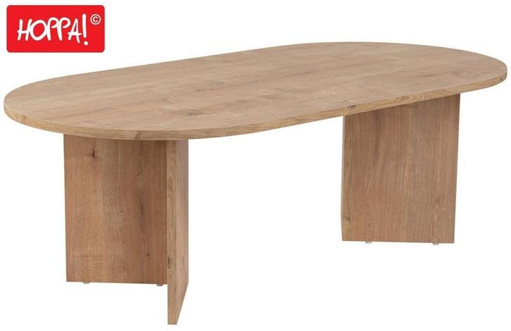 Hoppa! ASHOP-STO-1104SO Salontafel Eiken van 99 voor 39, Huis en Inrichting, Tafels | Salontafels, 100 tot 150 cm, Ovaal, Nieuw