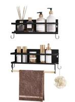 Set van 2 Wandplanken – Metaal en Hout met Haken, Huis en Inrichting, Kasten | Wandmeubels, Verzenden, Nieuw