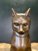 BJB - Conrad - sculptuur, Art Deco Cat - 17 cm - Brons,, Antiek en Kunst, Curiosa en Brocante