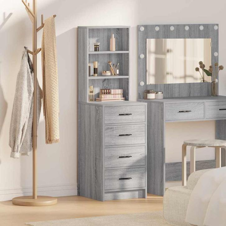 vidaXL Highboard met lade Grijs sonoma 40 x 41 x 135 cm, Huis en Inrichting, Kasten | Buffetkasten, Nieuw, Minder dan 50 cm, Overige houtsoorten