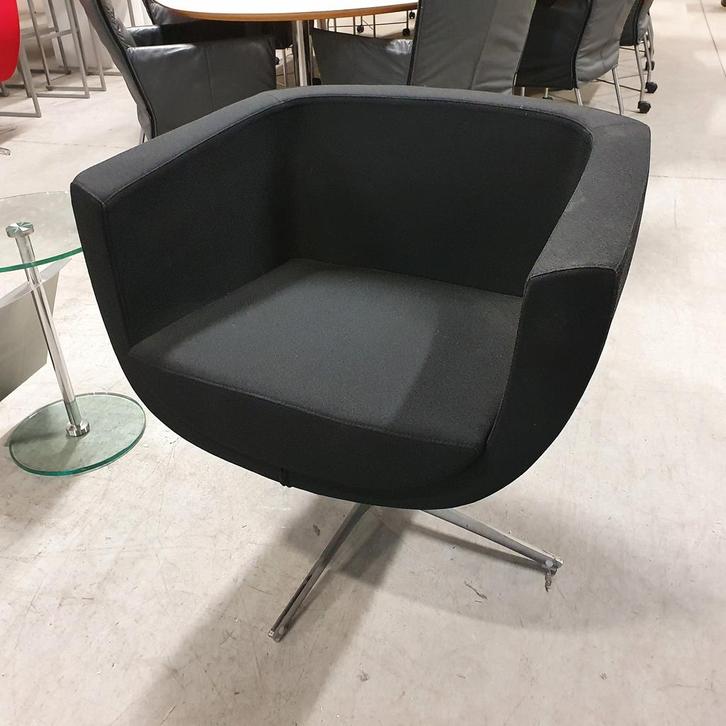 Kastel Koppa fauteuil - zwarte stof, Huis en Inrichting, Fauteuils, Ophalen of Verzenden