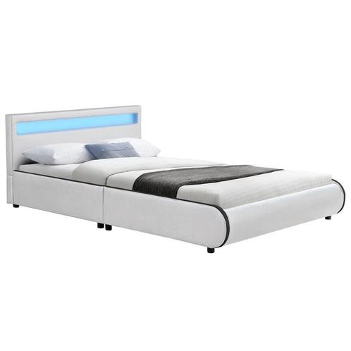 Gestoffeerd bed Sevilla - 140 x 200 cm - Wit, Huis en Inrichting, Slaapkamer | Bedden, Nieuw, Verzenden