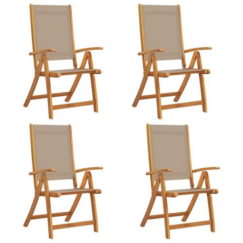 Acaciahouten Tuinstoelen Inklapbaar - tweedekansje - OP=OP, Tuin en Terras, Tuinstoelen, Nieuw, Textileen, Ophalen of Verzenden