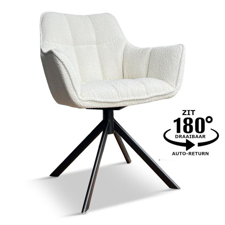 Eetkamerstoel Naomi draaibaar verkrijgbaar in 2 kleuren !, Huis en Inrichting, Stoelen, Overige kleuren, Nieuw, Stof