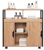 Industriële Badkamerkast 70×70×20 cm met Wielen & Deuren, Verzenden, Nieuw