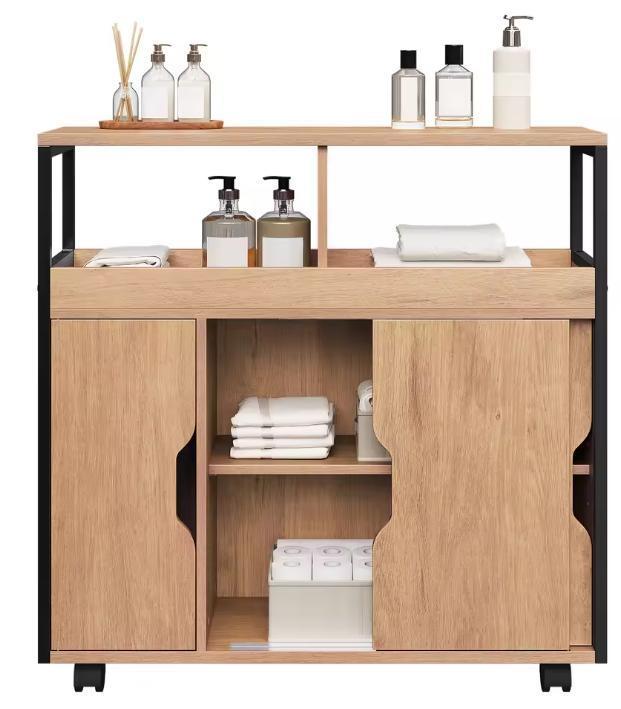 Industriële Badkamerkast 70×70×20 cm met Wielen & Deuren, Huis en Inrichting, Keuken | Keukenelementen, Nieuw, Verzenden