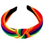 Haarband Diadeem Knoop Regenboog Streep Multi Color, Nieuw, Verzenden