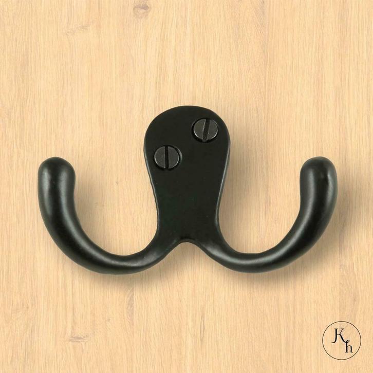 Kapstokhaak zwart Duo, Huis en Inrichting, Woonaccessoires | Kapstokken, Wandhaken, Nieuw, Metaal, Minder dan 100 cm, Ophalen of Verzenden