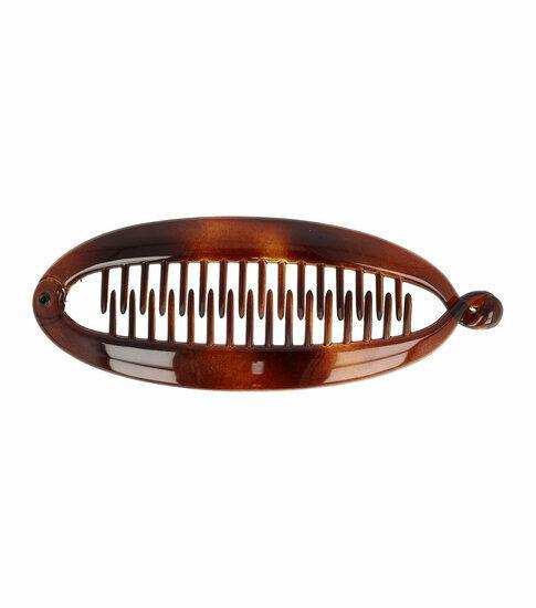 Haarspeld Bananenklem 14cm Glans Bruin, Sieraden, Tassen en Uiterlijk, Uiterlijk | Haarverzorging