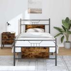 vidaXL Bedframe zonder matras hout gerookt eikenkleurig, Eenpersoons, Bruin, Verzenden, Nieuw