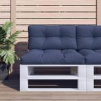 vidaXL Palletkussens 2 st stof marineblauw, Huis en Inrichting, Woonaccessoires | Kussens, Verzenden, Nieuw, Blauw
