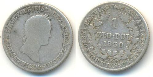 1 Zloty 1830 fuer Polen Russland: Nikolaus I, 1825-55: Fu..., Postzegels en Munten, Munten | Europa | Niet-Euromunten, Verzenden