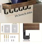 Rustieke houten sleutelhouder met 6 haken en opbergvak, Verzenden, Nieuw