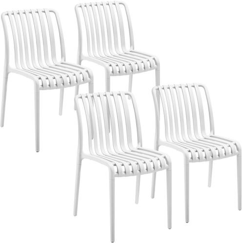 Tuinstoelen Alcudia, weerbestendig, stapelbaar - wit, Set va, Tuin en Terras, Overige Tuin en Terras, Verzenden