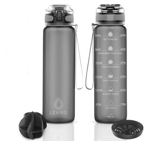 Lekro Waterfles met Tijdmarkeringen - Motivatie Drinkfles, Huis en Inrichting, Keuken | Tupperware, Nieuw, Ophalen of Verzenden
