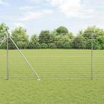 vidaXL Hecke met palen Zilver 1.5 x 10 m Staal, Verzenden, Nieuw, IJzer