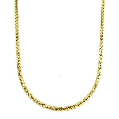 Gouden gourmet collier 45 cm 14 krt, Sieraden, Tassen en Uiterlijk, Kettingen, Goud, Zo goed als nieuw, Goud, Verzenden