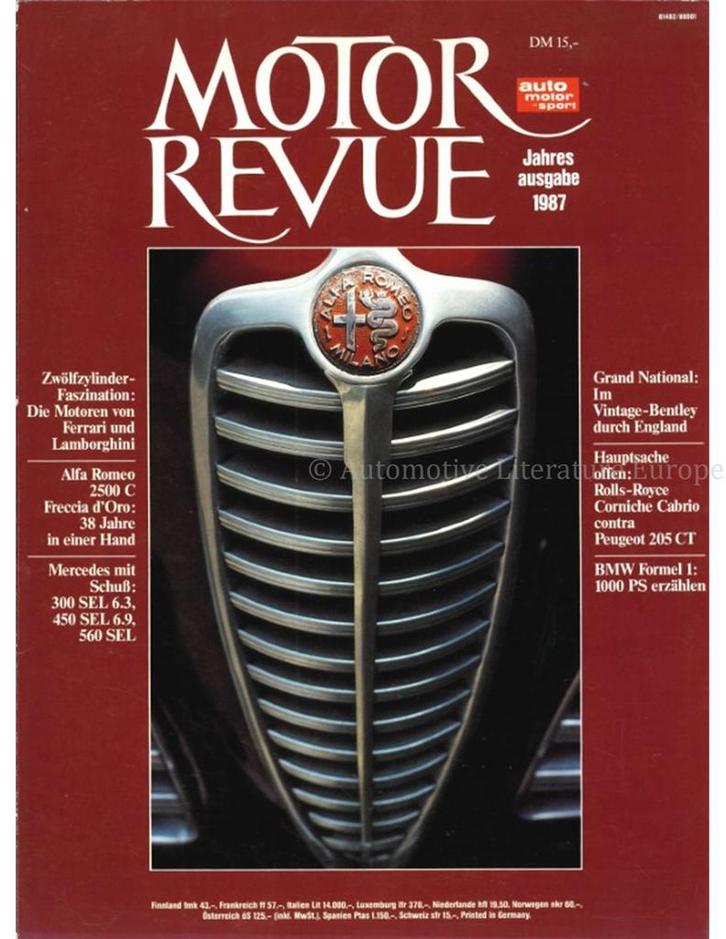1987 MOTOR REVUE JAARBOEK DUITS, Boeken, Auto's | Folders en Tijdschriften