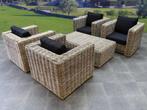 Nissah stoel loungeset 5-delig naturel rotan, Tuin en Terras, Tuinsets en Loungesets, Ophalen of Verzenden, Nieuw