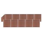 vidaXL Schuttingset 10 vierkant en 1 schuin 1830x186 cm HKC, Verzenden, Nieuw, Kunststof, 1 tot 2 meter