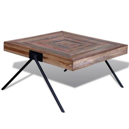 vidaXL Salontafel met V-vormige poten gerecycled teakhout, Huis en Inrichting, Tafels | Salontafels, Nieuw, 50 tot 100 cm, Overige houtsoorten