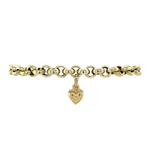 Gouden jasseron armband met hart 19 cm 14 karaat, Verzenden, Zo goed als nieuw, Goud, Goud