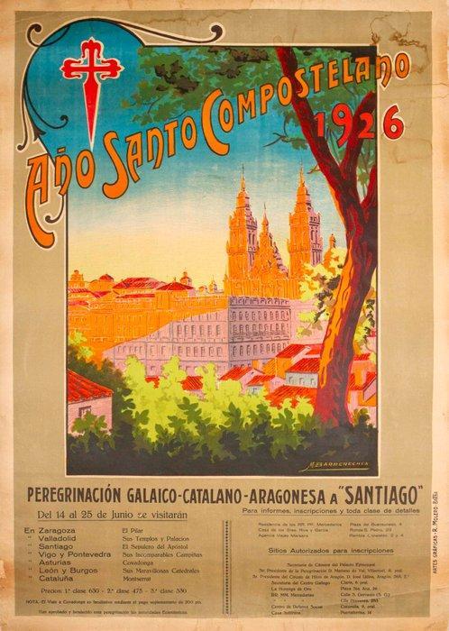 J. Barrenechea - Año Santo Compostelano 1926 - Jaren 1920, Antiek en Kunst, Kunst | Tekeningen en Foto's