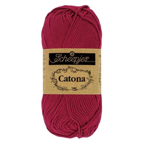 Scheepjes Catona - 10g - 517 Ruby, Hobby en Vrije tijd, Breien en Haken, Breien of Haken, Nieuw, Wol of Garen, Ophalen of Verzenden