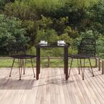 vidaXL 3-delige Tuinset poly rattan zwart, Tuin en Terras, 2 zitplaatsen, Nieuw, Tuinset, Verzenden