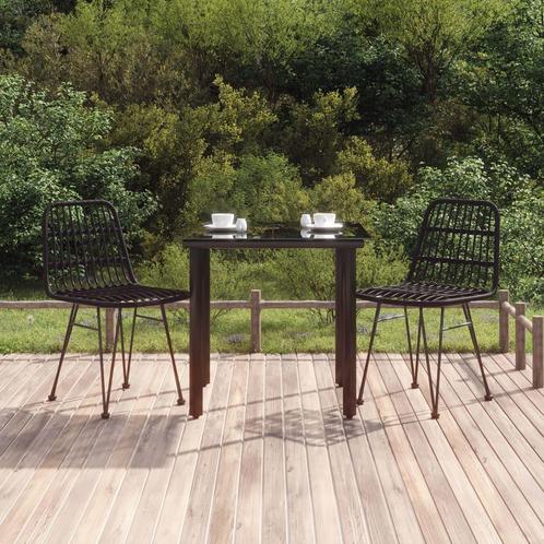 vidaXL 3-delige Tuinset poly rattan zwart, Tuin en Terras, Tuinsets en Loungesets, Tuinset, Nieuw, 2 zitplaatsen, Rotan, Verzenden