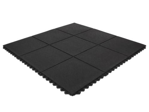 Rubbertegel zwart 900 x 900 x 14 | Sportvloer, Tuin en Terras, Overige Tuin en Terras, Nieuw, Verzenden