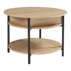 Salontafel Kandas rond eikenkleurig en zwart Ø70 cm [en.casa, Verzenden, Nieuw
