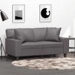 vidaXL Tweezitsbank met sierkussens 120 cm kunstleer grijs, Huis en Inrichting, Banken | Bankstellen, Verzenden, 150 tot 200 cm