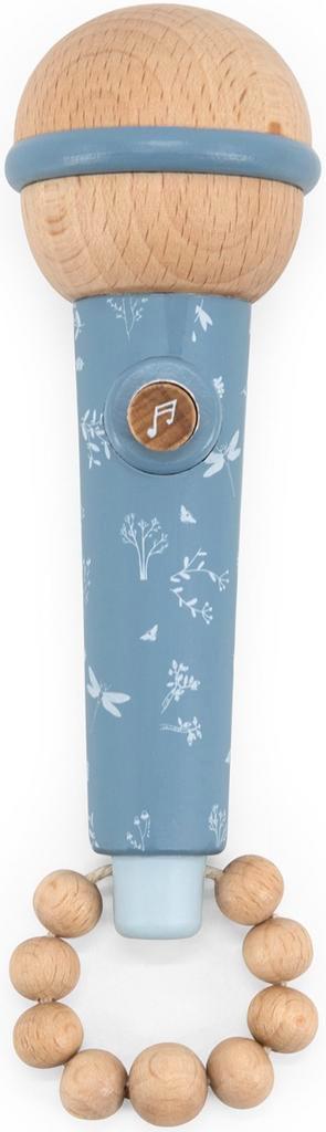 Label Label Blauw Houten Microfoon Rammelaar, Kinderen en Baby's, Speelgoed | Babyspeelgoed, Nieuw, Verzenden