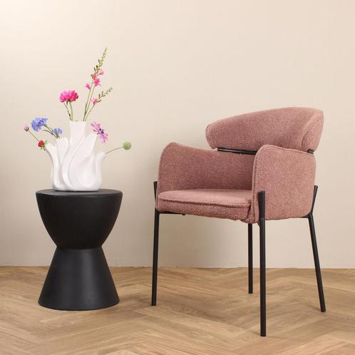 Eetkamerstoel met armleuning  Boucle Bruin - Armstoel, Huis en Inrichting, Stoelen, Nieuw, Ophalen of Verzenden